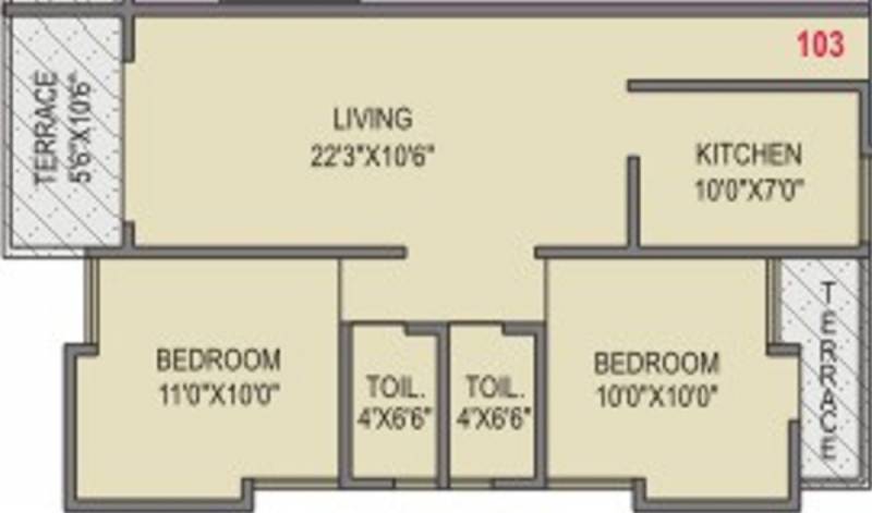 Shivpriya Avnish Regency (2BHK+2T (912 sq ft) 912 sq ft)