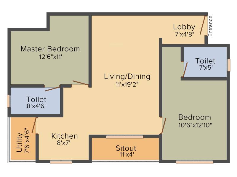Keystone Sai Prithvi Elite (2BHK+2T (1,050 sq ft) 1050 sq ft)