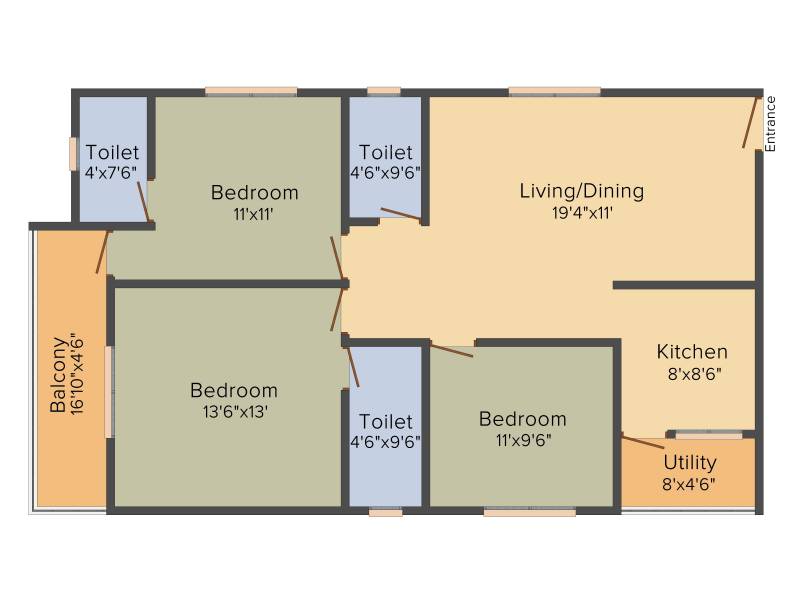 Keystone Sai Prithvi Elite (3BHK+3T (1,375 sq ft) 1375 sq ft)