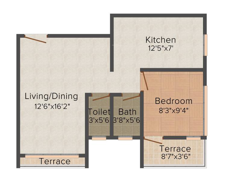 RC Bhakti Vilas (1BHK+1T (640 sq ft) 640 sq ft)