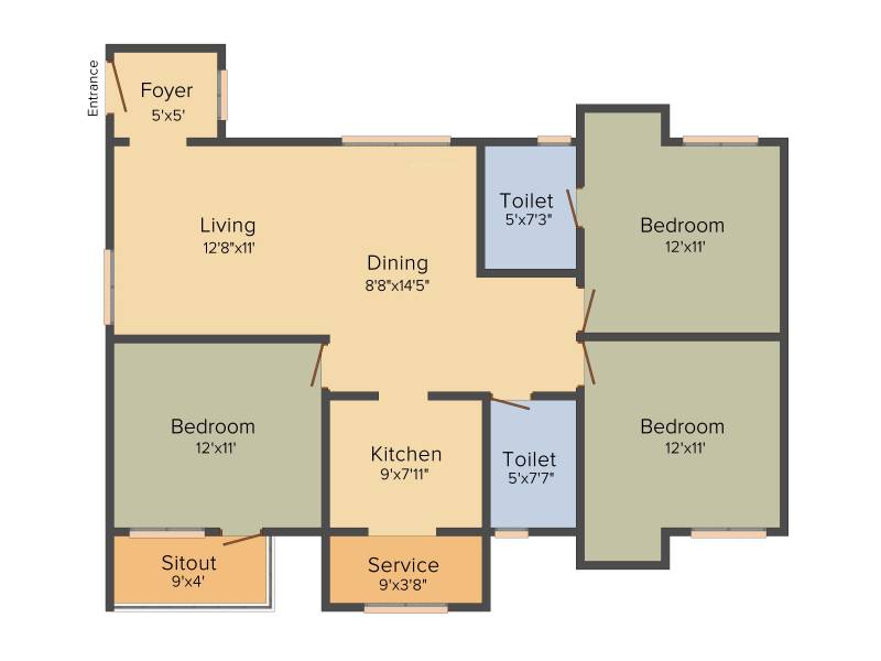 Nahar Jaishree (3BHK+2T (1,360 sq ft) 1360 sq ft)