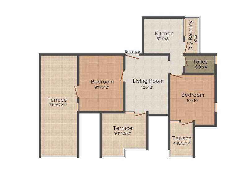 Rajesh East Enigma (2BHK+2T (1,025 sq ft) 1025 sq ft)
