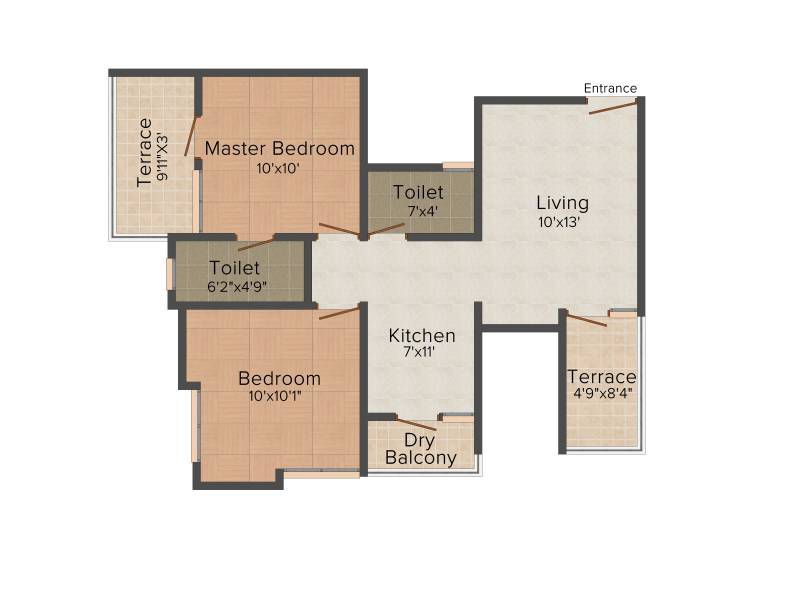Rajesh East Enigma (2BHK+2T (805 sq ft) 805 sq ft)