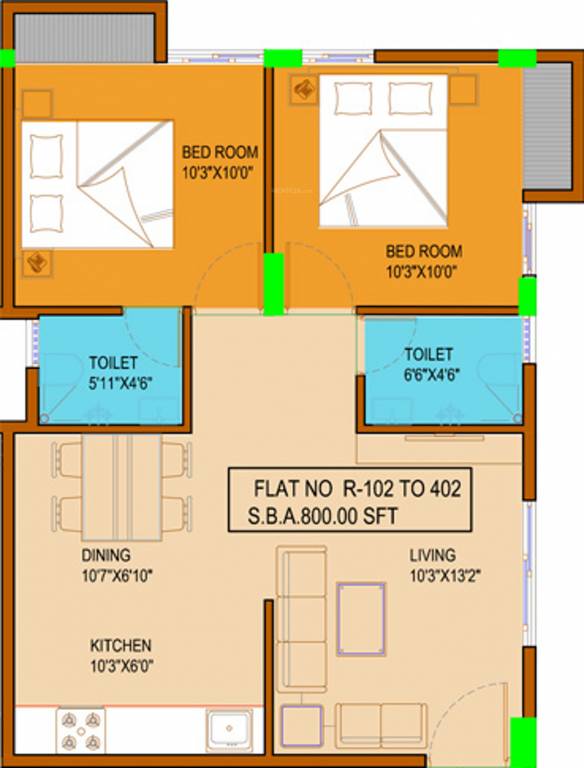 Velpula Iris (2BHK+2T (800 sq ft) 800 sq ft) Velpula Iris (2BHK+2T (800 sq ft) 800 sq ft)