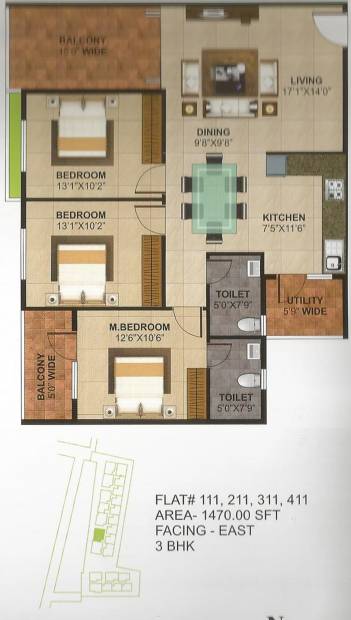Adiga Vishwendra (3BHK+2T (1,470 sq ft) 1470 sq ft)