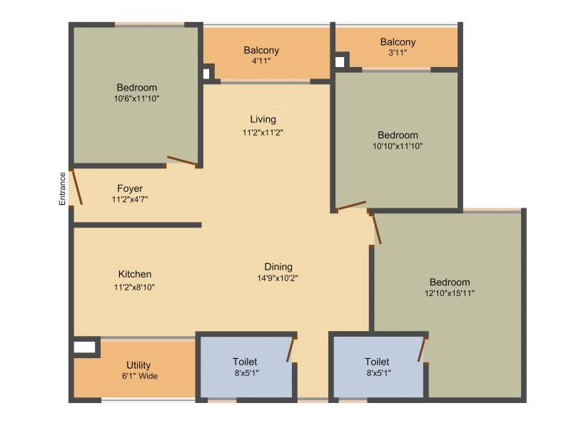 SKAV Ohana (3BHK+2T (1,705 sq ft) 1705 sq ft)