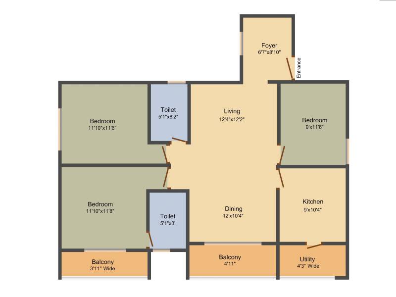 SKAV Ohana (3BHK+2T (1,685 sq ft) 1685 sq ft)