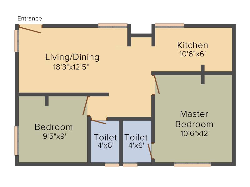 Bhaveshwar Fantasy (2BHK+2T (802 sq ft) 802 sq ft)