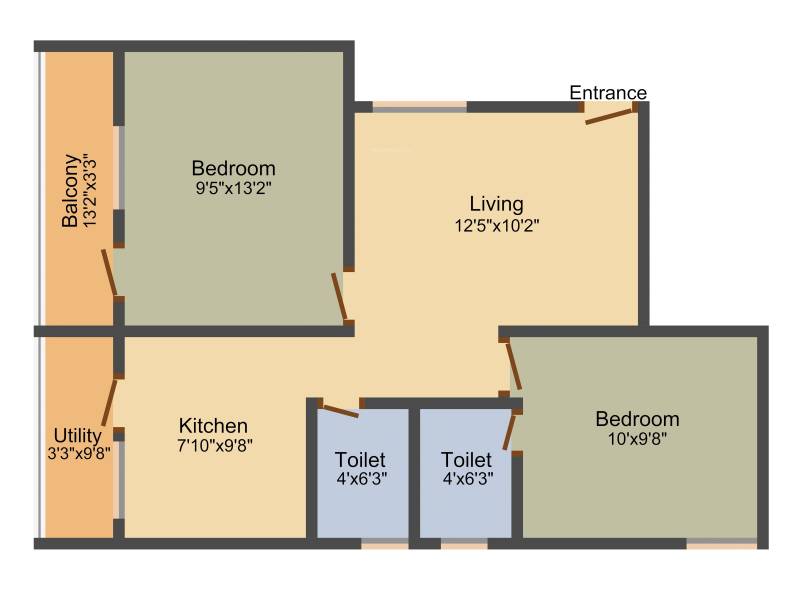 S B Promoters SS Apoorva (2BHK+2T (780 sq ft) 780 sq ft)