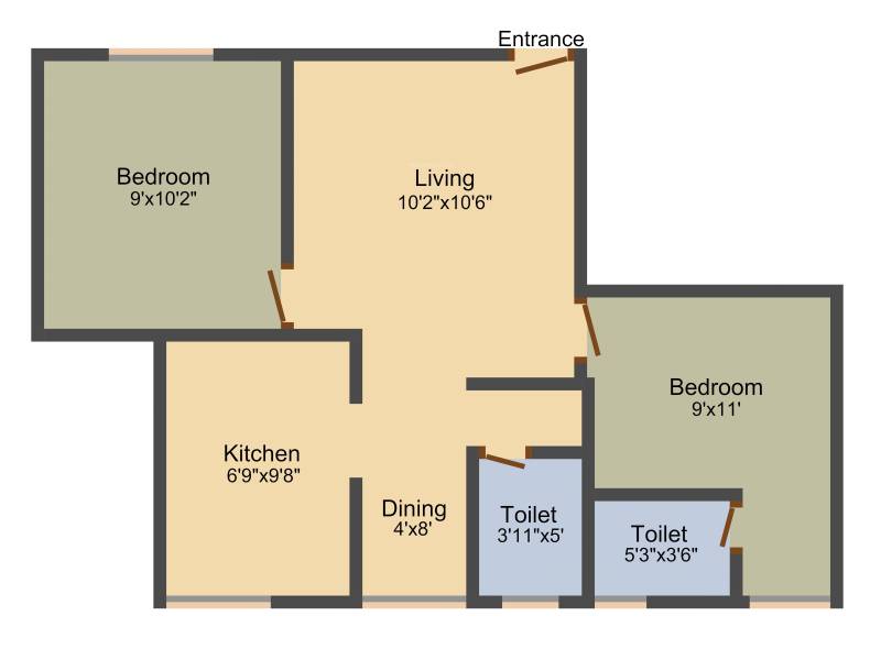 S B Promoters SS Apoorva (2BHK+2T (675 sq ft) 675 sq ft)
