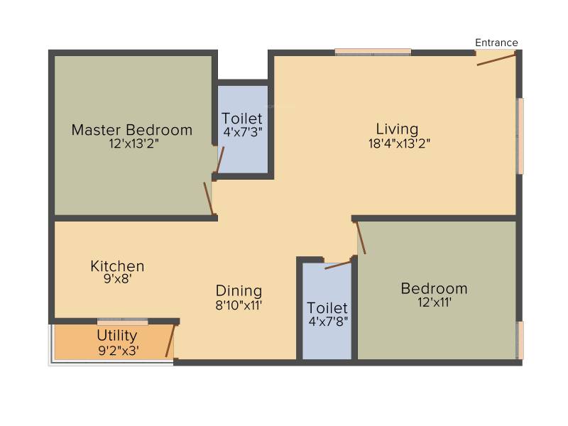 Siddhi SS Homes (2BHK+2T (1,143 sq ft) 1143 sq ft)