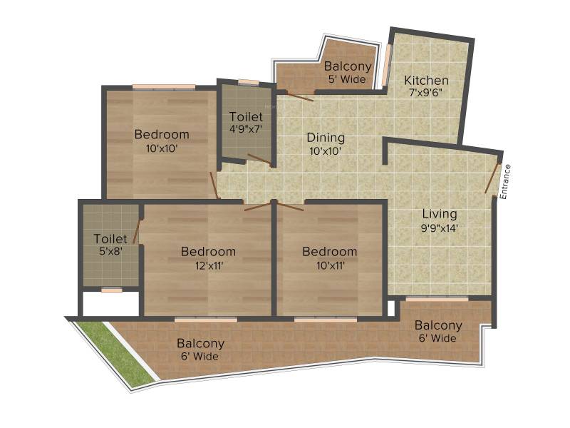 ILD GSR Drive (3BHK+2T (1,310 sq ft) 1310 sq ft)