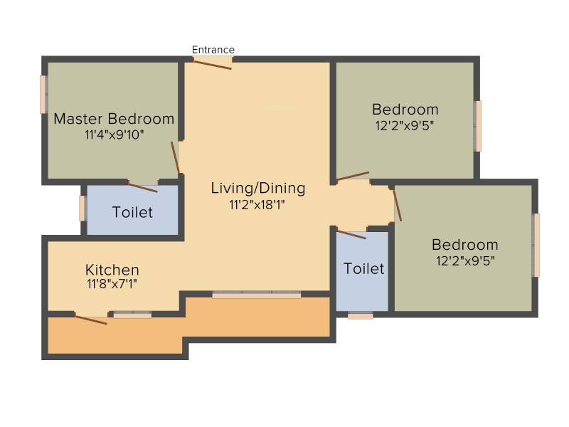 CMRS Lotus (3BHK+2T (1,323 sq ft) 1323 sq ft)