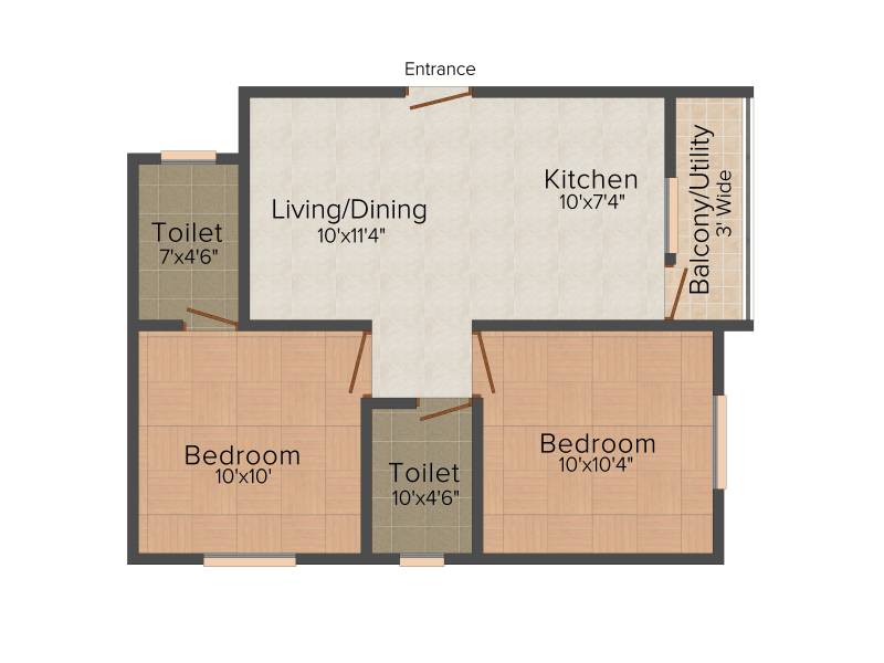 Prabhavathi Radiance (2BHK+2T (760 sq ft) 760 sq ft)