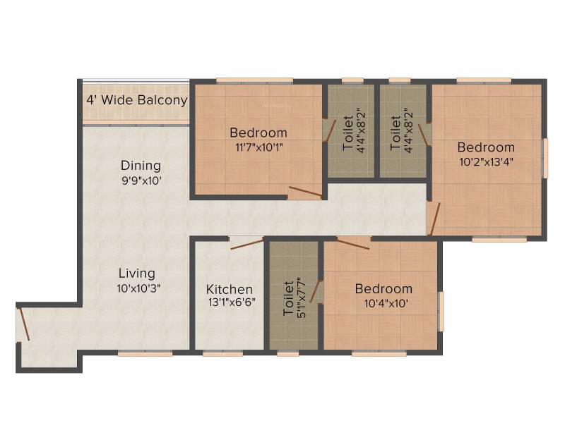 Siddharth Sanskruti (3BHK+3T (1,545 sq ft) 1545 sq ft)