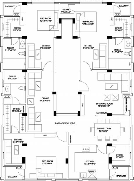 Icarus Belle Vue (3BHK+3T (3,040 sq ft) 3040 sq ft)