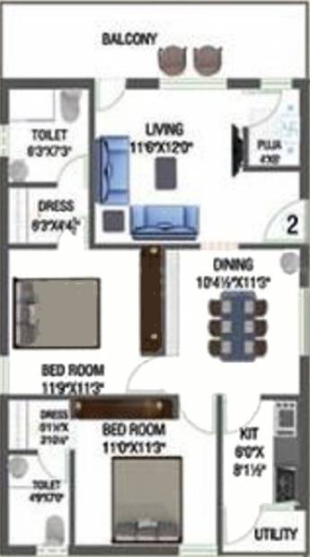 Devaalaya Devasthala (2BHK+2T (1,283 sq ft) + Pooja Room 1283 sq ft)
