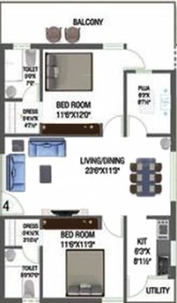 Devaalaya Devasthala (2BHK+2T (1,471 sq ft) + Pooja Room 1471 sq ft)