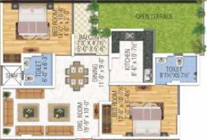 SDC Anand Prime (2BHK+2T (1,270 sq ft) 1270 sq ft)