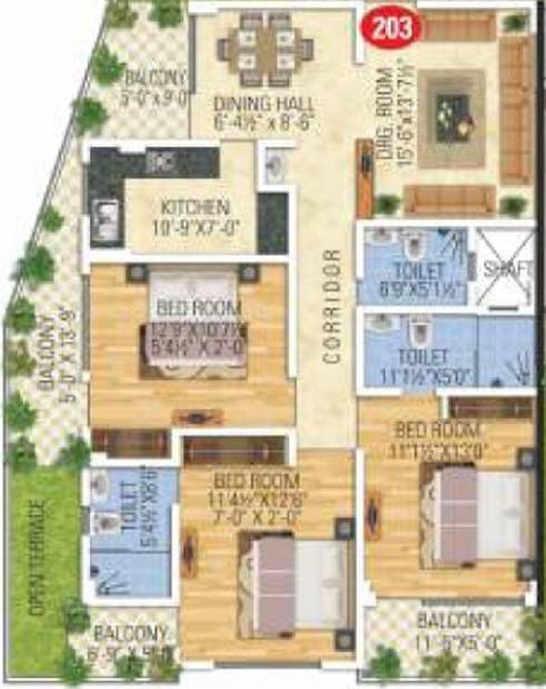 SDC Anand Prime (3BHK+3T (1,840 sq ft) 1840 sq ft)
