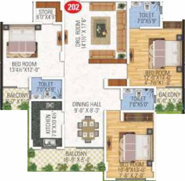 SDC Anand Prime (3BHK+3T (1,875 sq ft) 1875 sq ft)