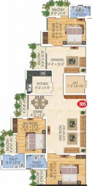 SDC Anand Prime (3BHK+3T (2,010 sq ft) 2010 sq ft)