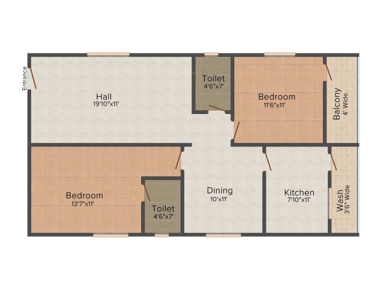 Imperial Sree Harika Towers Block B (2BHK+2T (1,230 sq ft) 1230 sq ft)