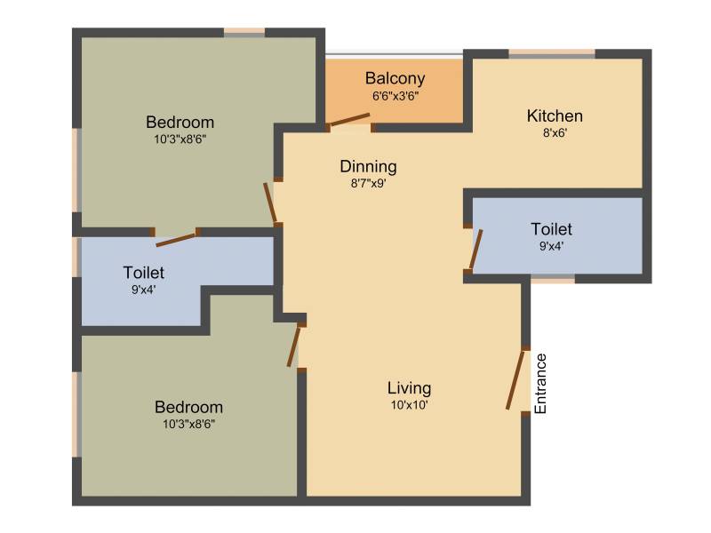 Sekaran Doves Nest (2BHK+2T (675 sq ft) 675 sq ft)