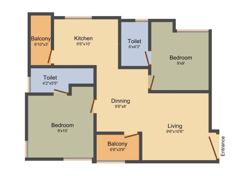 Sekaran Doves Nest (2BHK+2T (740 sq ft) 740 sq ft)