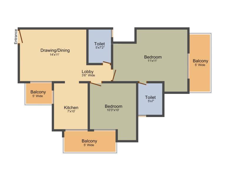 Aadhaar Jan Ghar Awas Yojna (2BHK+2T (1,095 sq ft) 1095 sq ft)
