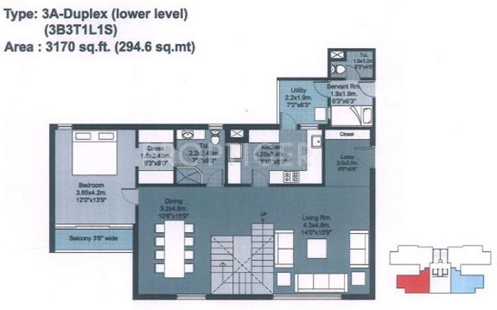Unitech Habitat (3BHK+4T (3,170 sq ft)   Servant Room 3170 sq ft)