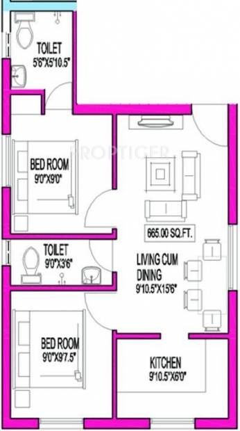 Shiloh Rehoboth Nest (2BHK+2T (665 sq ft) 665 sq ft)