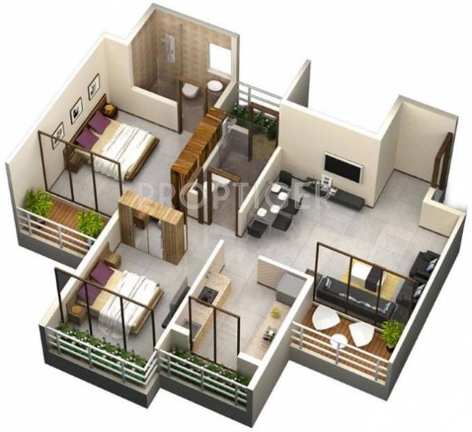 Sky Radhe Krishna (2BHK+2T (1,166 sq ft) 1166 sq ft)