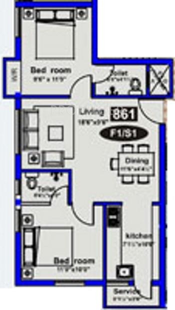 Mehta Swaram And Swapnam (2BHK+2T (861 sq ft) 861 sq ft)