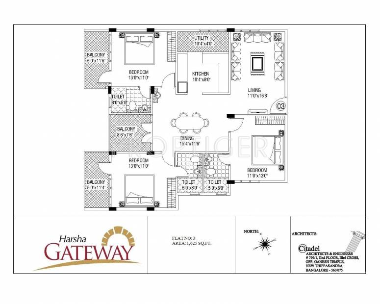 Sree Harsha Gateway (3BHK+3T (1,625 sq ft) 1625 sq ft)