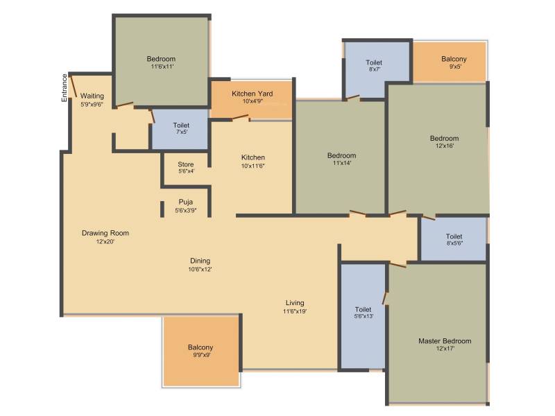 Arpan Status (4BHK+4T (3,537 sq ft) 3537 sq ft)