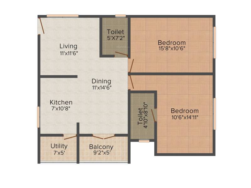SLV Samiksha Enclave (2BHK+2T (1,135 sq ft) 1135 sq ft)