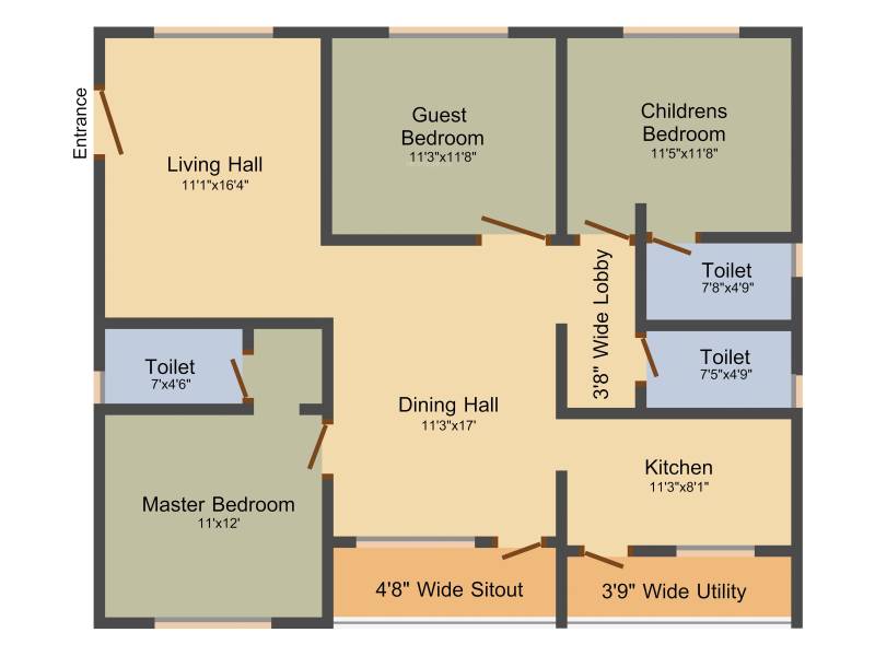 Anuradha Siri Jewel (3BHK+3T (1,565 sq ft) 1565 sq ft)