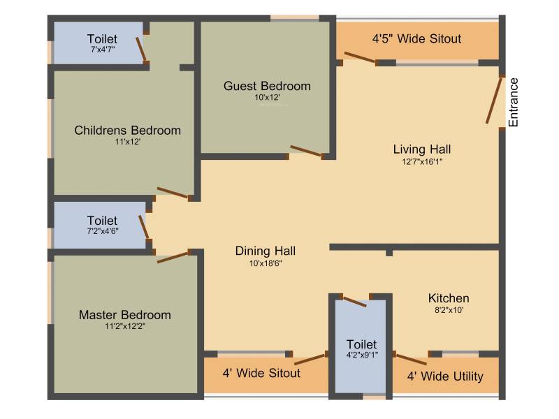Anuradha Siri Jewel (3BHK+3T (1,620 sq ft) 1620 sq ft)
