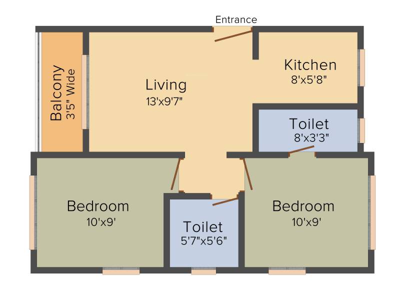 Magnolia Aspire (2BHK+2T (721 sq ft) 721 sq ft)