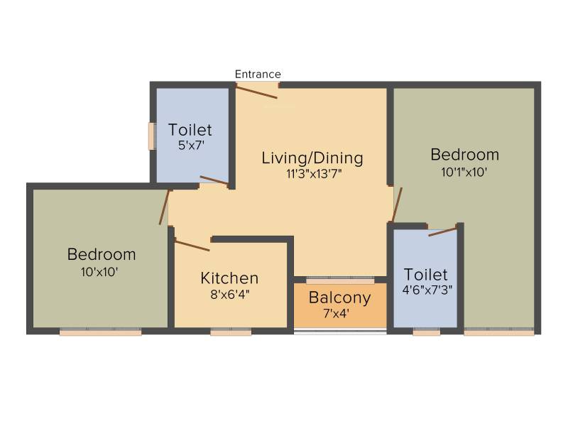 Magnolia Aspire (2BHK+2T (831 sq ft) 831 sq ft)