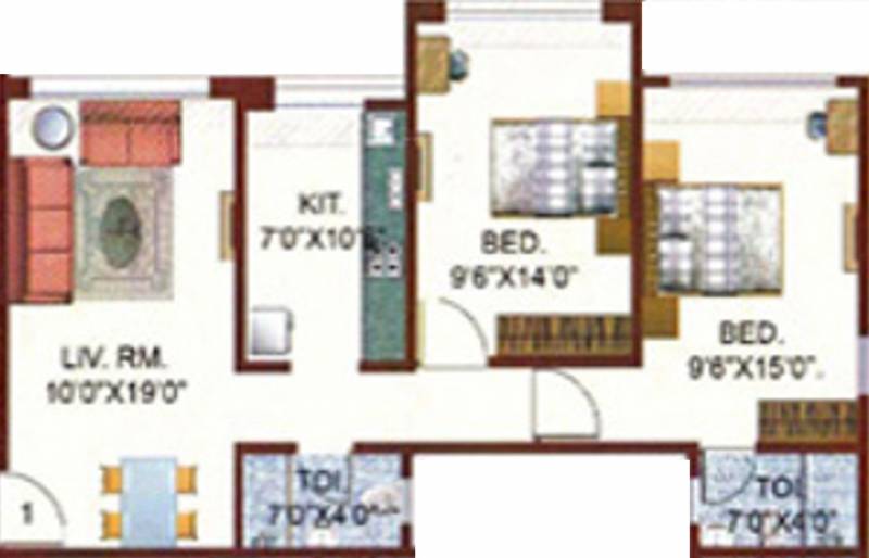 KJ Takshashila Apartments (2BHK+2T (1,080 sq ft) 1080 sq ft)