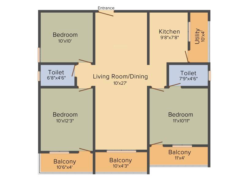 Sri Dwaraka Bageecha (3BHK+2T (1,310 sq ft) 1310 sq ft)