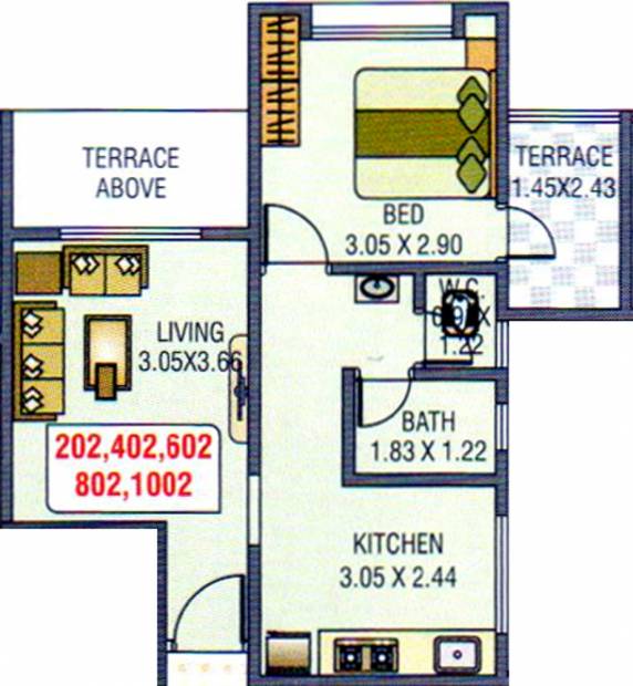 ACME Azalea (1BHK+1T (595 sq ft) 595 sq ft)