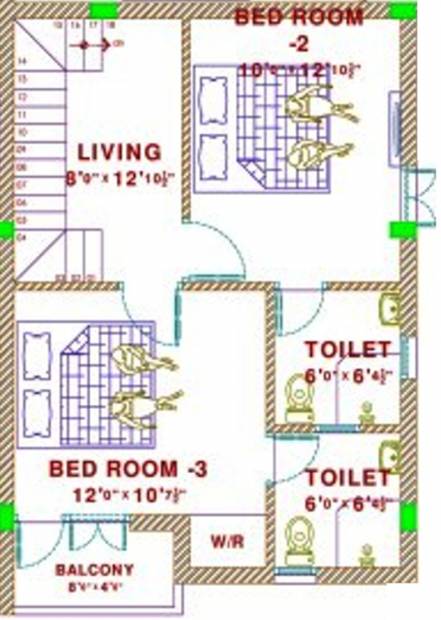 Bamana Lotus (3BHK+3T (1,369 sq ft) 1369 sq ft)