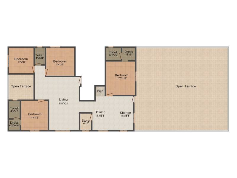 Radhika Shanti Planet (4BHK+4T (1,910 sq ft) 1910 sq ft)