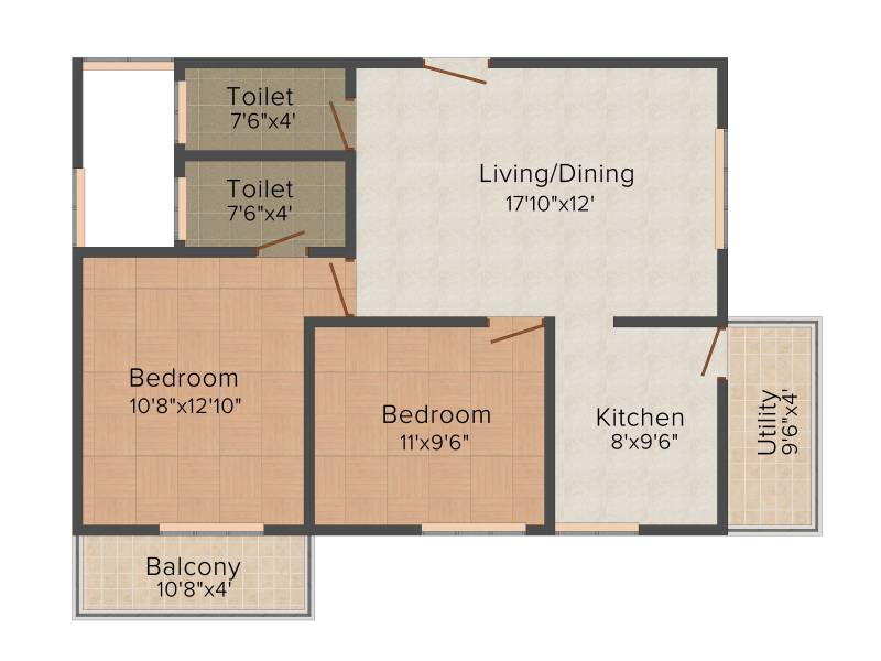 Aryan Build Estates Pvt Ltd Aryan Pebble (2BHK+2T (983 sq ft) 983 sq ft)