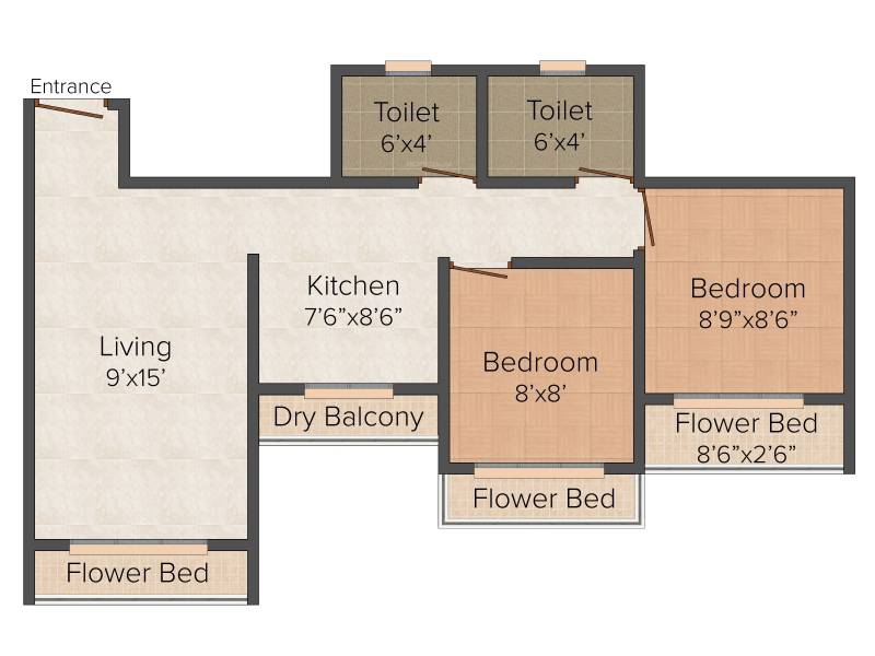 C Square Shree Krushna Arcade (2BHK+2T (705 sq ft) 705 sq ft)
