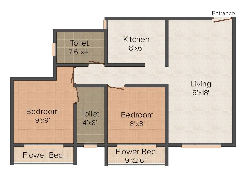 C Square Shree Krushna Arcade (2BHK+2T (760 sq ft) 760 sq ft)