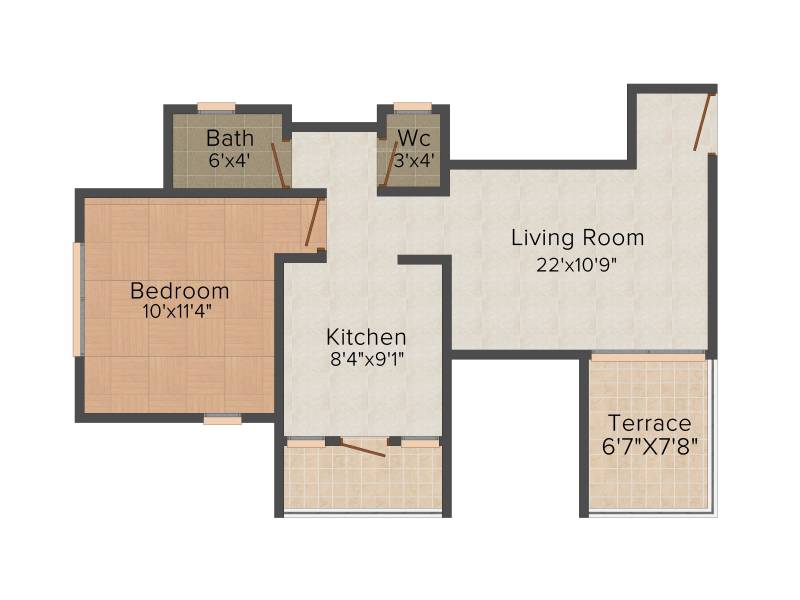 Yashoda Serenia (1BHK+1T (656 sq ft) 656 sq ft)